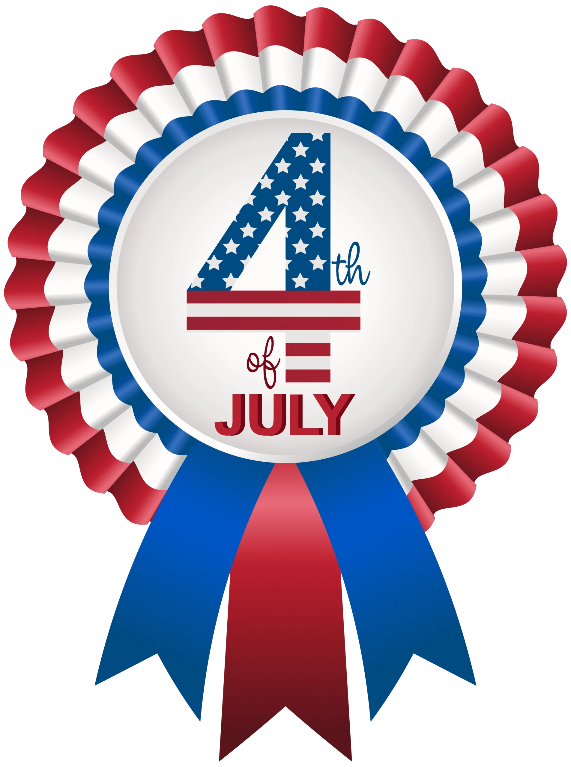 Patriotic Fourth of July Celebration Rosette Ribbon Clipart Design