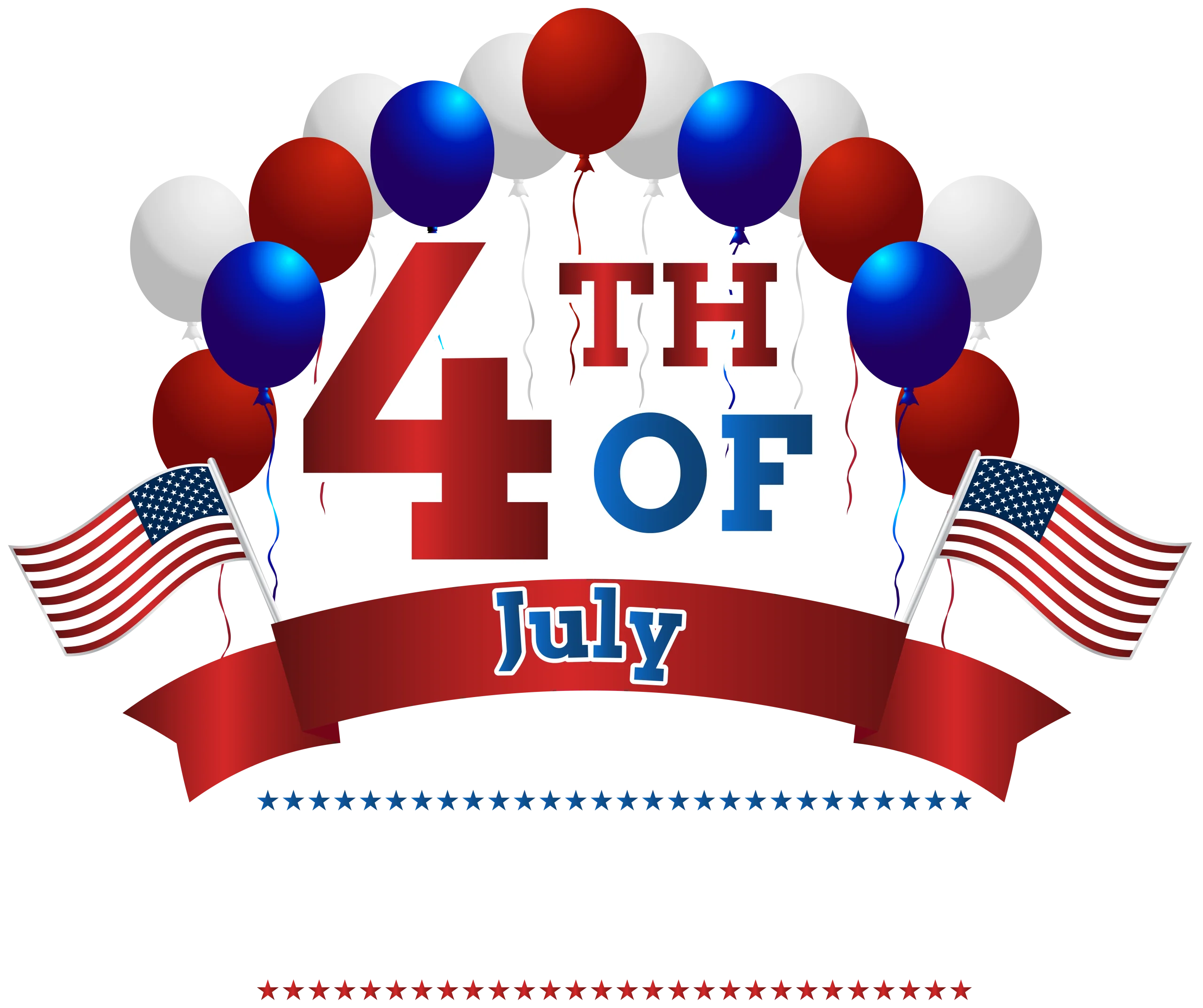 Patriotic Fourth of July Independence Day Celebration Balloon Clipart Design