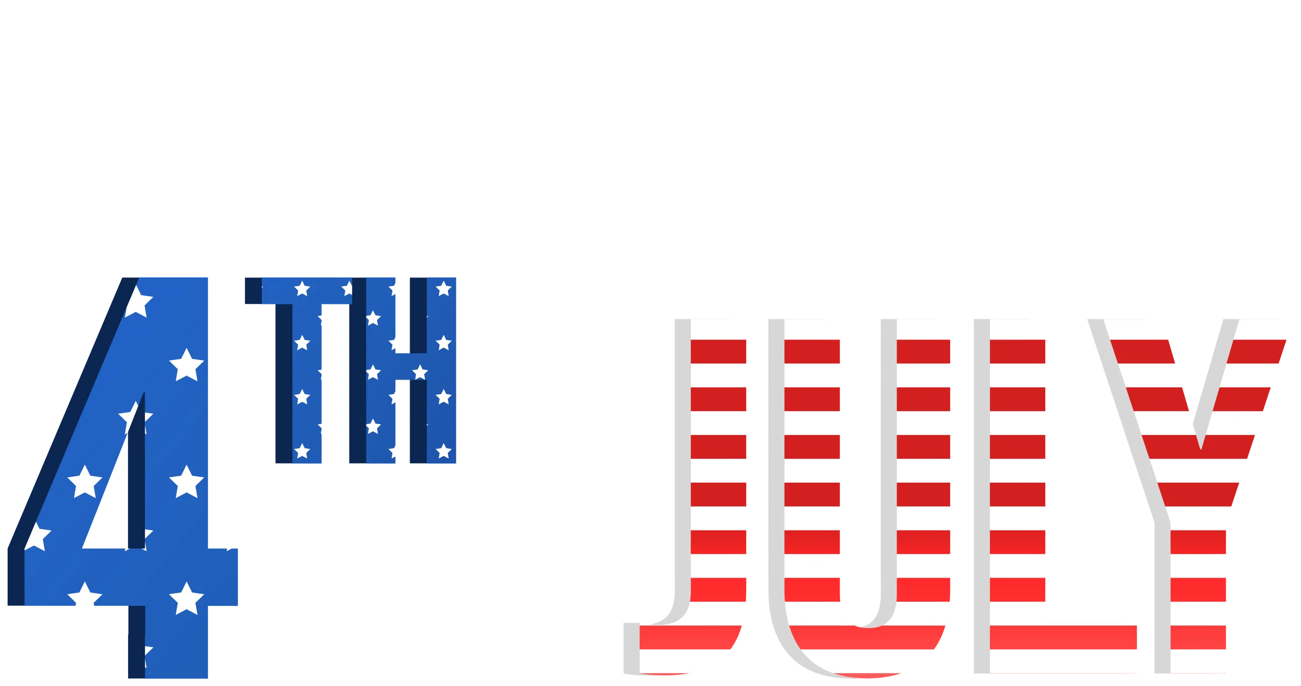 Patriotic Fourth of July Independence Day Celebration Stylized Clipart Design