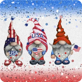 Patriotic Gnomes Celebrating Fourth of July Independence Day Festive Clipart Collection
