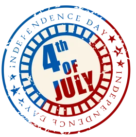 Patriotic Independence Day 4th of July Commemorative Stamp Clipart Design