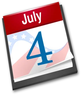 Patriotic July 4th Calendar Page Clipart Celebrating American Independence Day