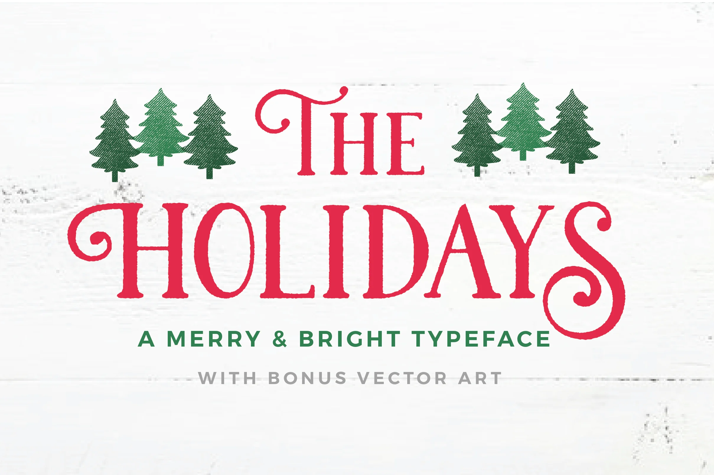 The Holidays Festive Seasonal Clipart Design with Pine Tree Accents