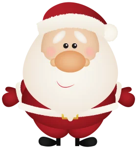 Whimsical Round Santa Claus Clipart with Cheerful Holiday Spirit and Festive Charm