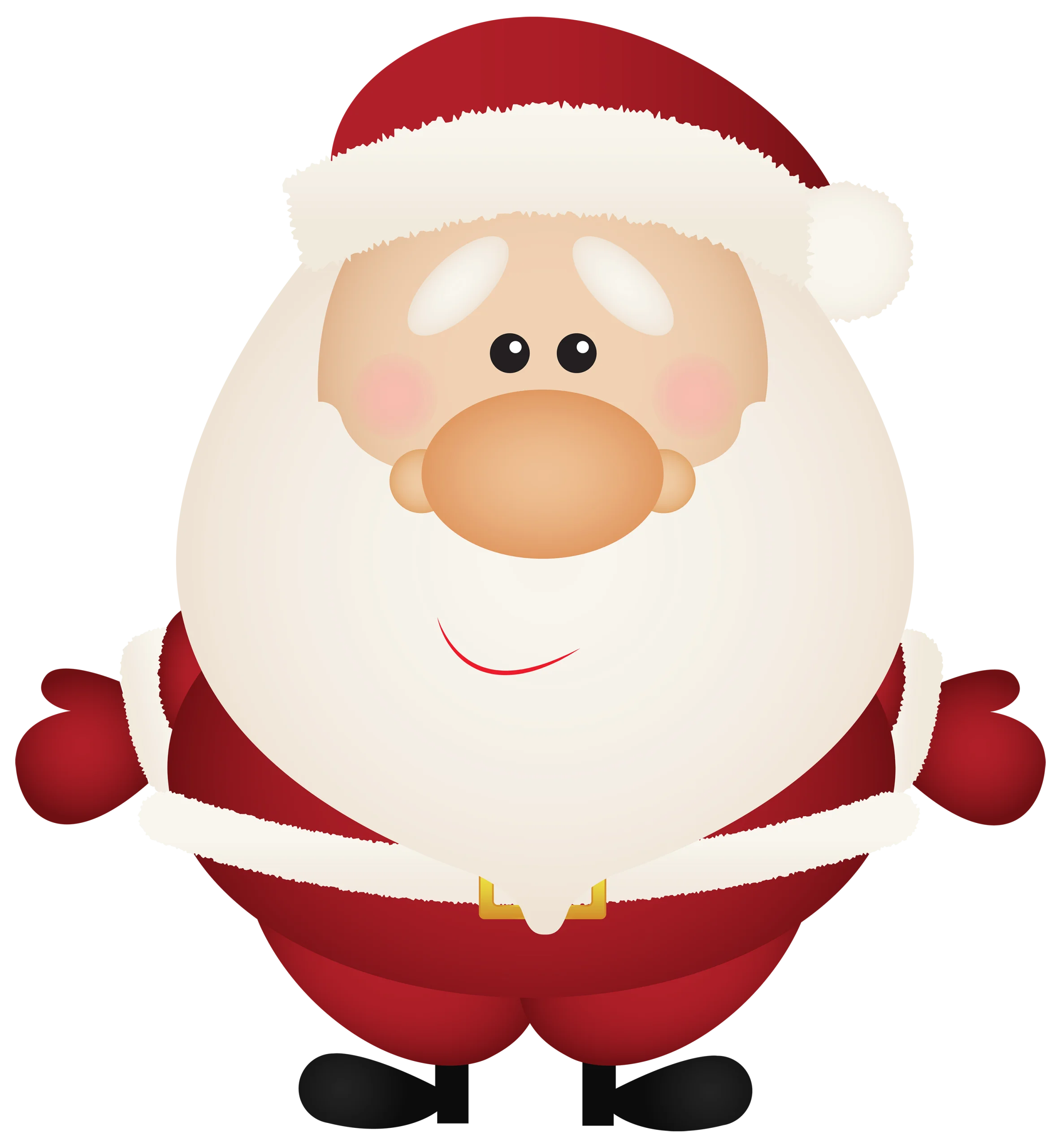 Whimsical Round Santa Claus Clipart with Cheerful Holiday Spirit and Festive Charm