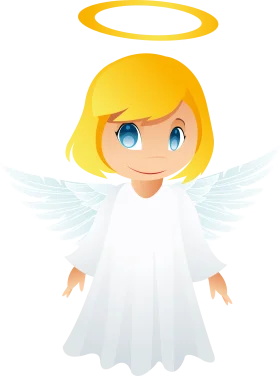 Adorable Cartoon Angel Clipart with Soft Ethereal Glow and Gentle Appearance