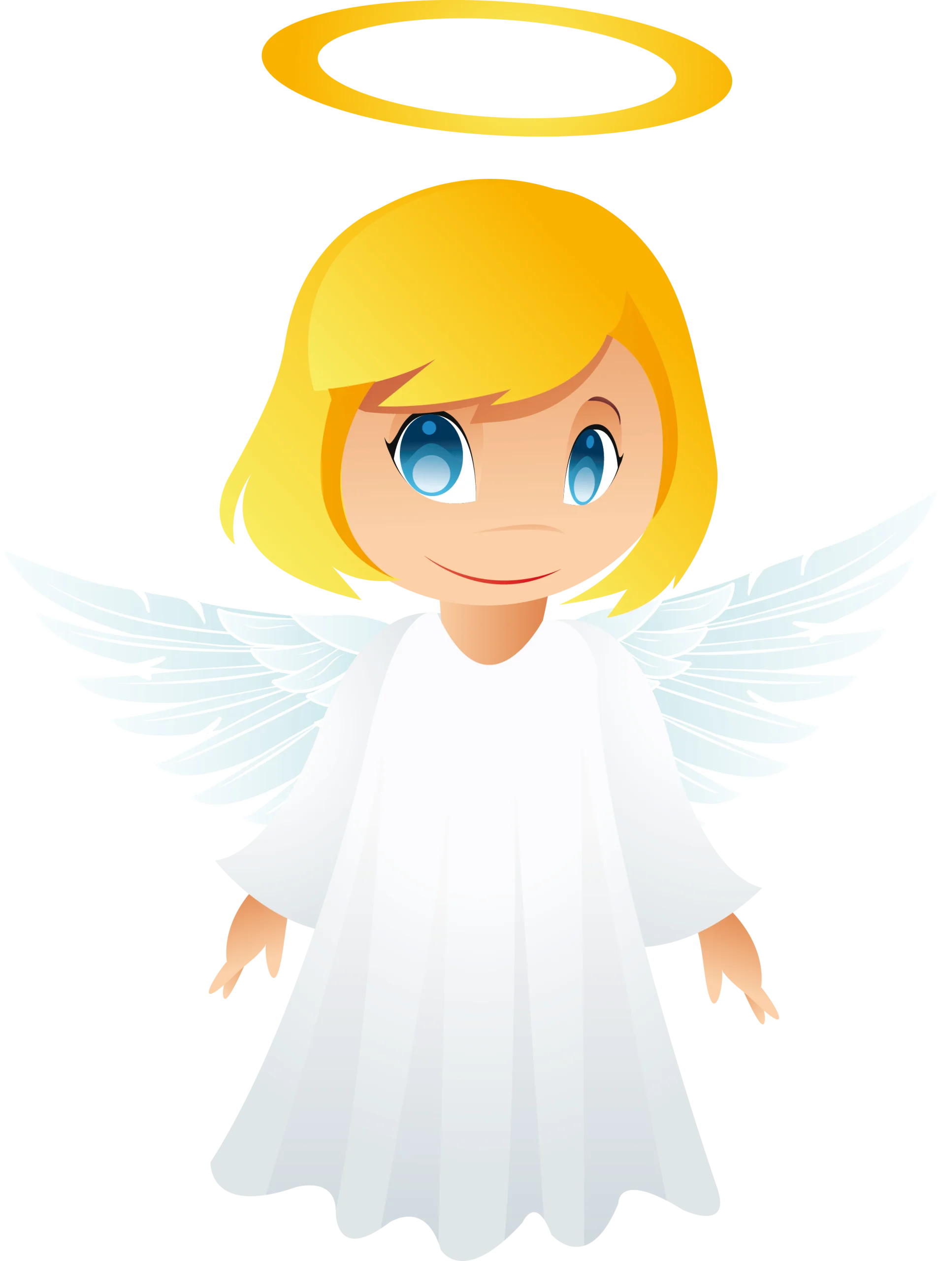 Adorable Cartoon Angel Clipart with Soft Ethereal Glow and Gentle Appearance