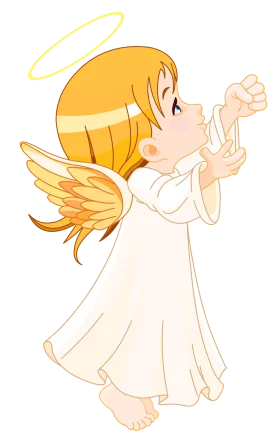Adorable Cherubic Angel Clipart with Golden Wings and Soft Radiance