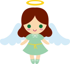 Adorable Heavenly Guardian Angel Clipart: Cute Cartoon Illustration for Kids