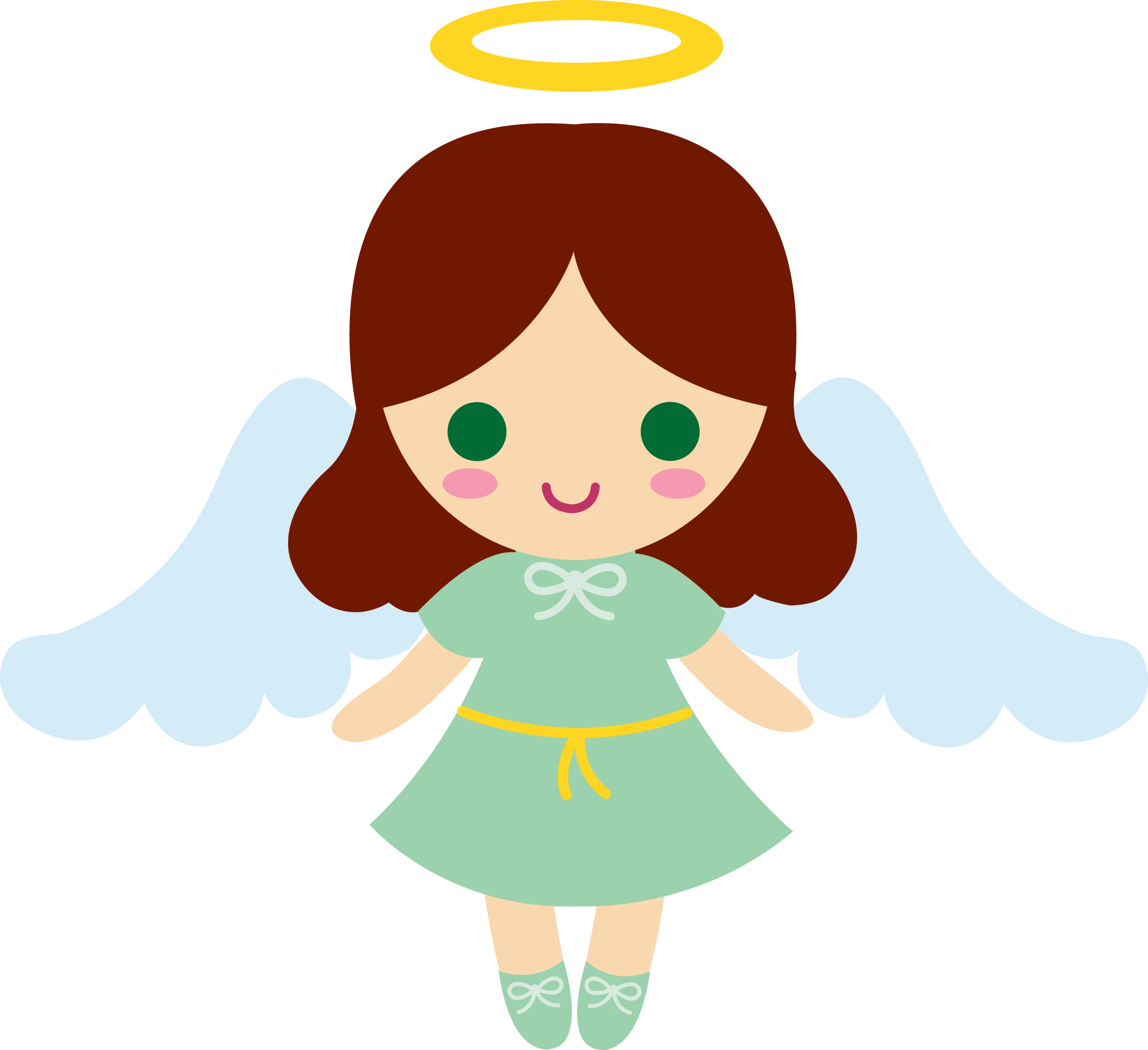 Adorable Heavenly Guardian Angel Clipart: Cute Cartoon Illustration for Kids