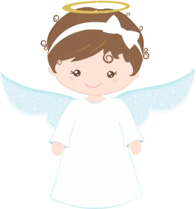 Adorable Heavenly Messenger: Cute Little Angel Clipart with Soft Pastel Colors