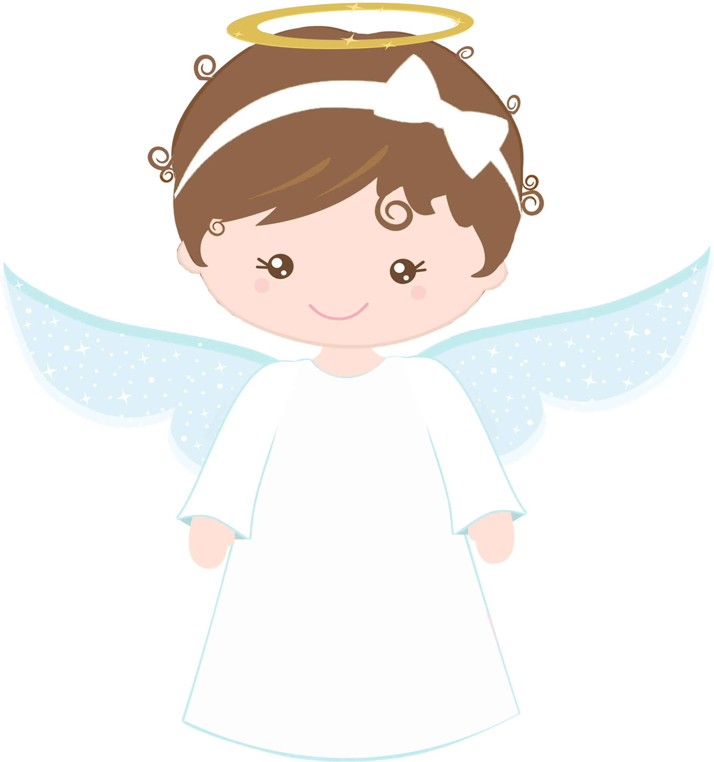 Adorable Heavenly Messenger: Cute Little Angel Clipart with Soft Pastel Colors