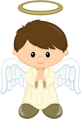 Adorable Little Guardian Angel Clipart with Soft Ethereal Design