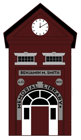 Benjamin M. Smith Memorial Library Architectural Clipart Illustration