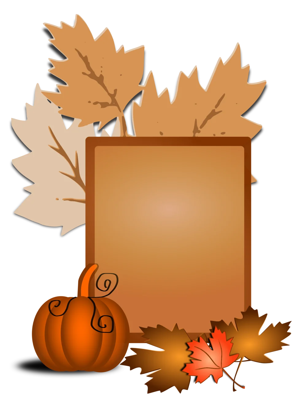 Charming Autumn Leaves and Pumpkin Seasonal Clipart Design with Warm Color Palette