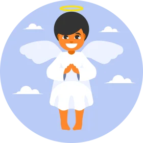 Cheerful Angelic Figure with Radiant Smile Cartoon Clipart Illustration