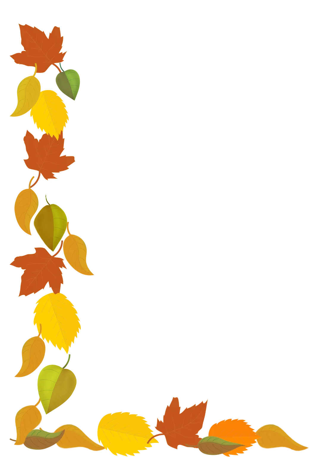 Elegant Autumn Leaves Clipart: A Delicate Dance of Fall's Warm Color Palette