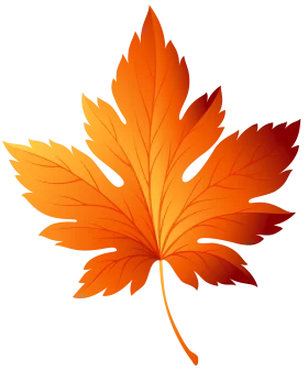 Elegant Autumn Maple Leaf Clipart with Warm Orange and Red Gradient
