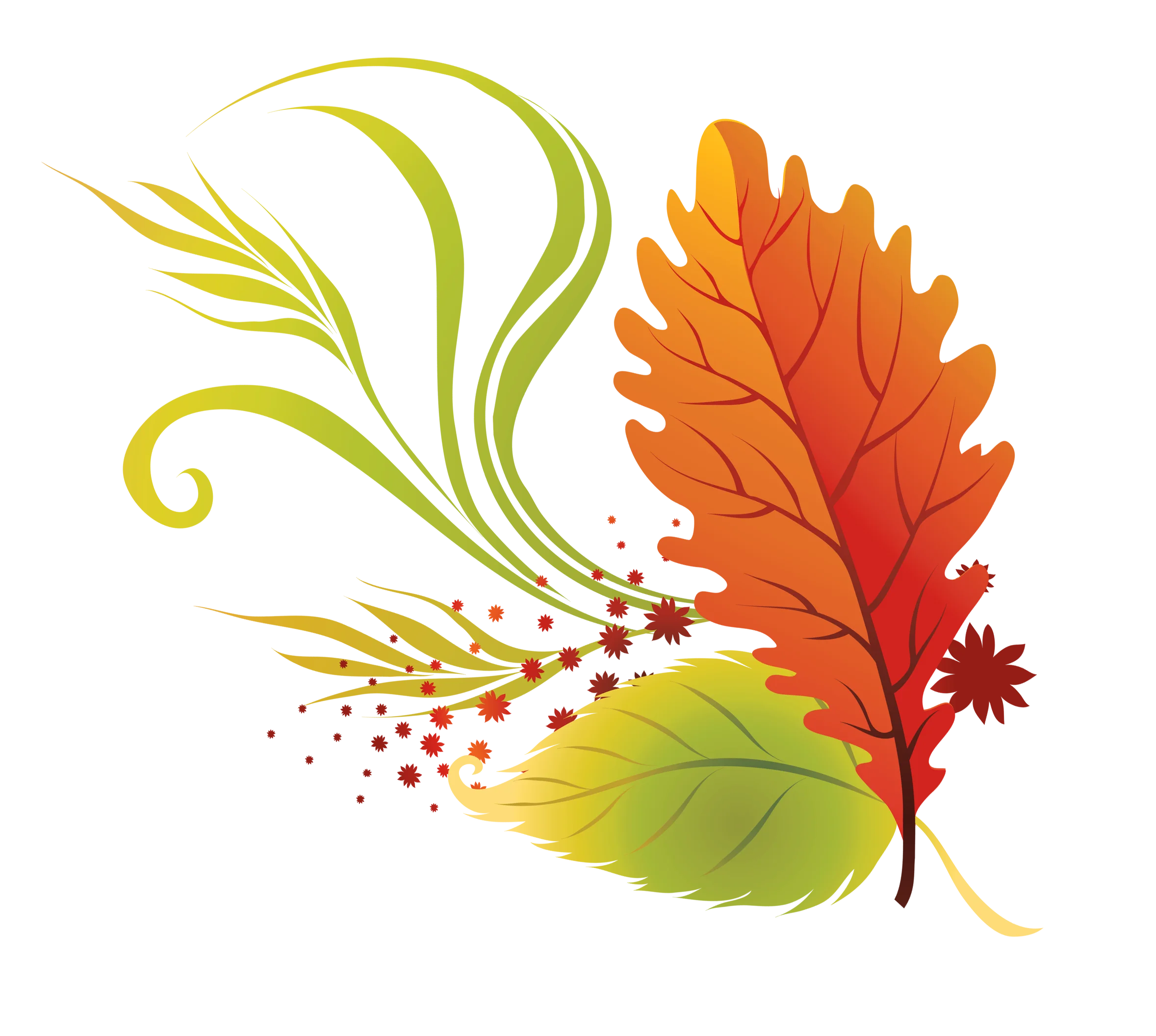 Enchanting Autumn Maple and Oak Leaf Composition Seasonal Clipart Design