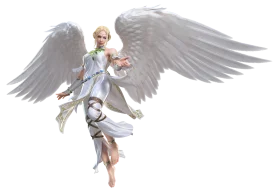 Ethereal Angelic Messenger Clipart: Celestial Guardian with Majestic Wings