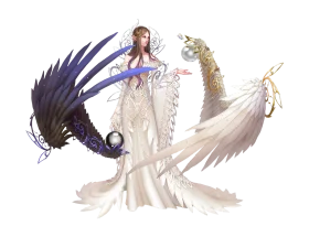 Ethereal Celestial Guardian Angel Clipart with Mystical Feathered Wings