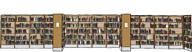 Expansive Library Shelving Clipart: Architectural Book Storage Design Illustration