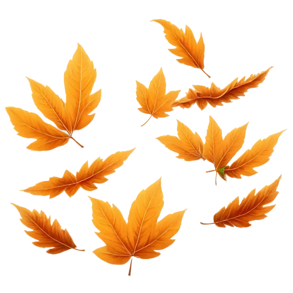 Graceful Autumn Maple Leaves Falling Softly - Seasonal Clipart Collection