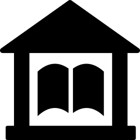 Minimalist Library House Clipart Symbol Representing Knowledge and Learning