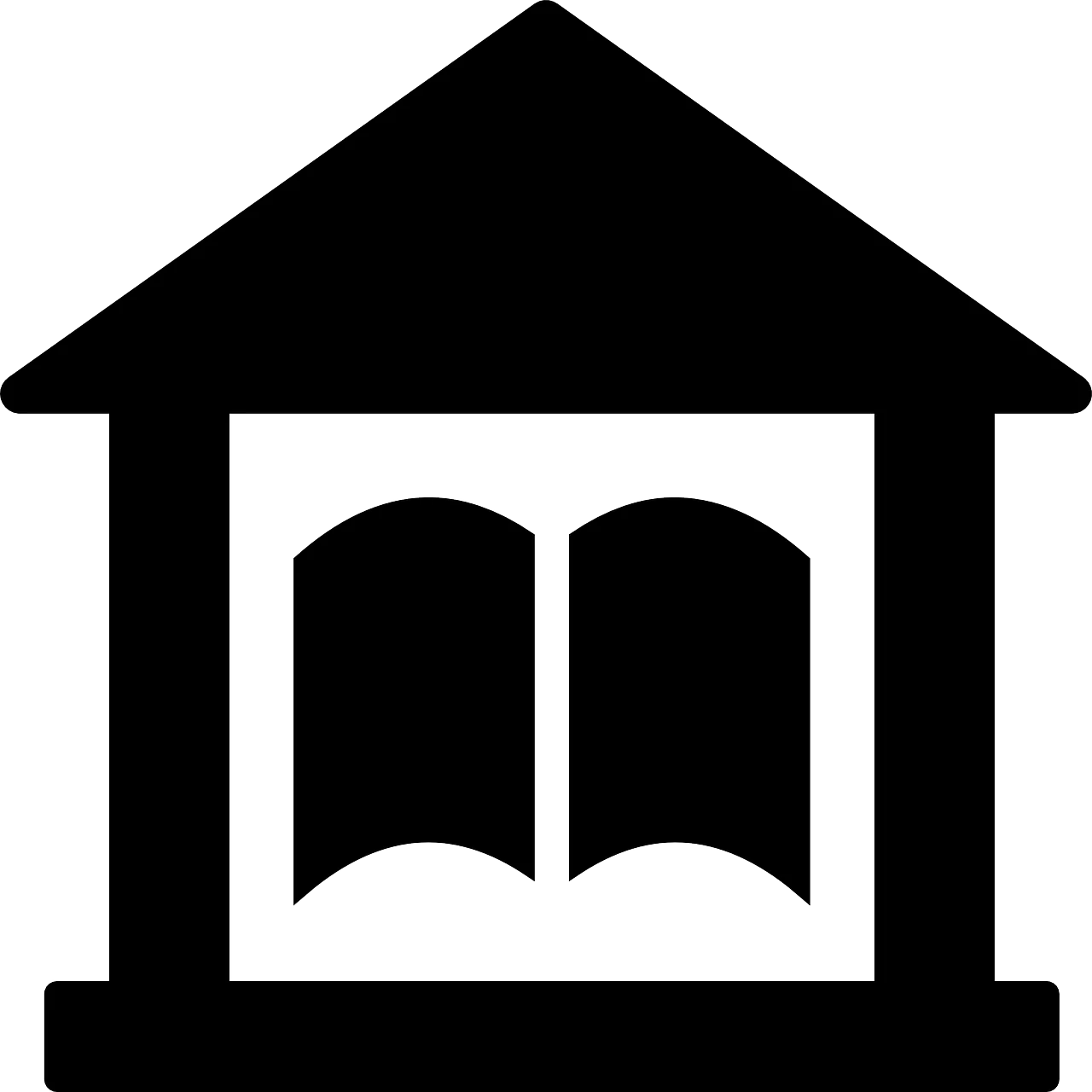 Minimalist Library House Clipart Symbol Representing Knowledge and Learning