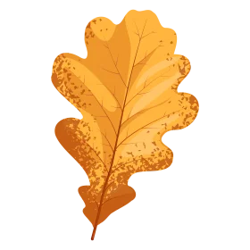Rustic Golden Oak Leaf Autumn Seasonal Nature Clipart Illustration