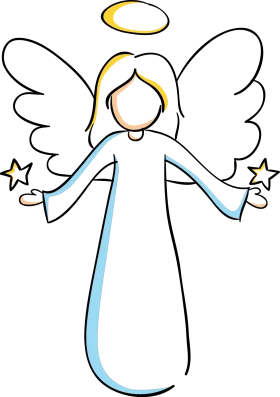 Serene Angelic Figure Clipart: Ethereal Messenger with Soft Luminous Halo