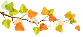 Serene Autumn Branch Clipart: Whispering Leaves Dancing in Seasonal Harmony