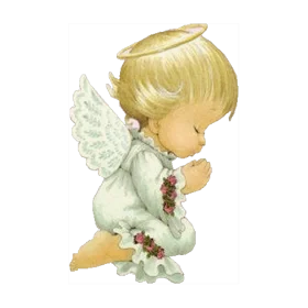 Serene Little Christmas Angel Clipart with Soft Watercolor Texture and Gentle Pose