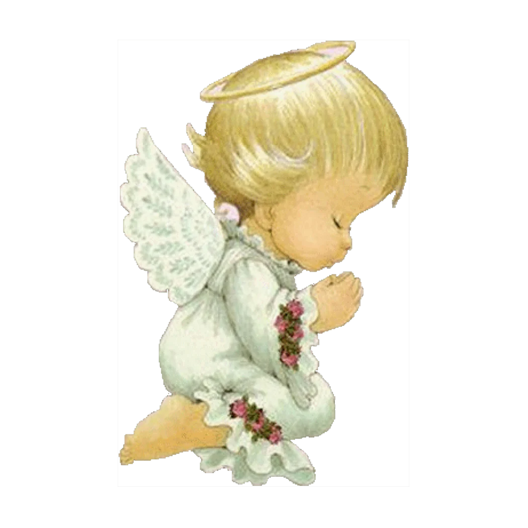 Serene Little Christmas Angel Clipart with Soft Watercolor Texture and Gentle Pose