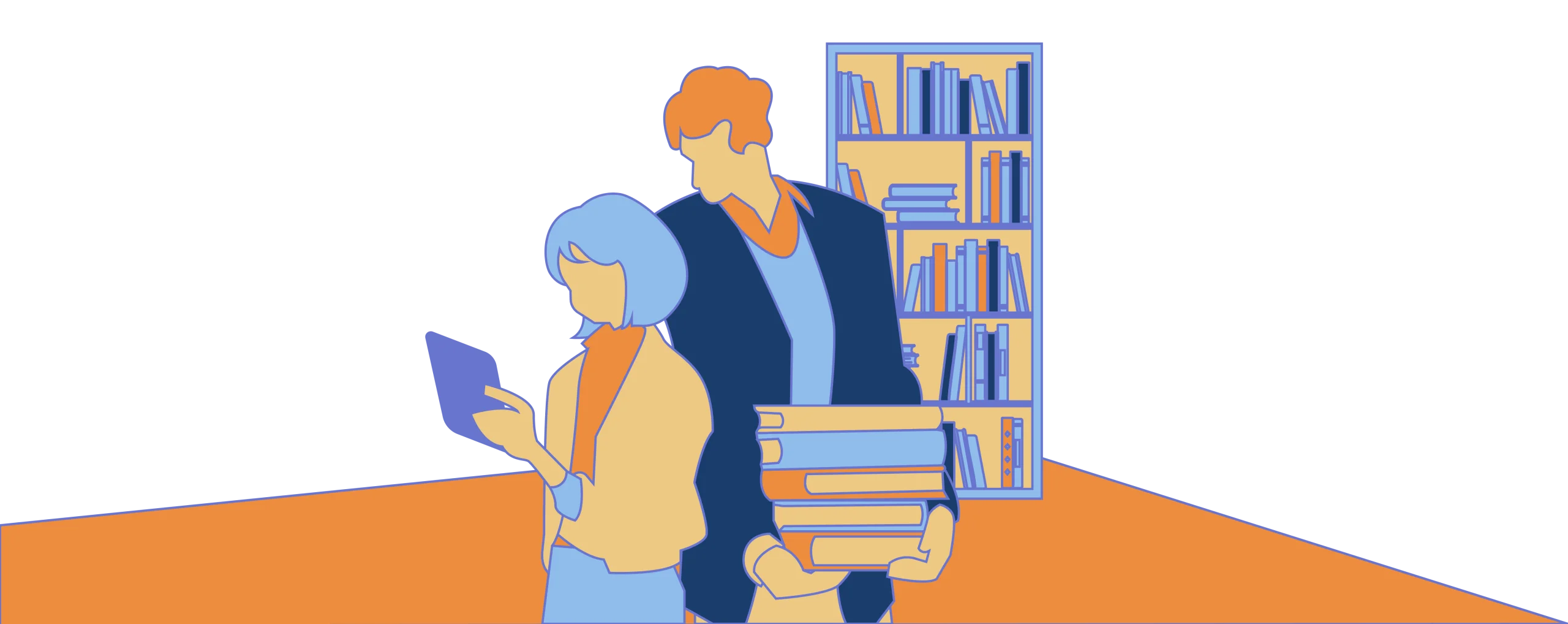 Studious Scholar Navigating Knowledge: A Library Clipart Exploration