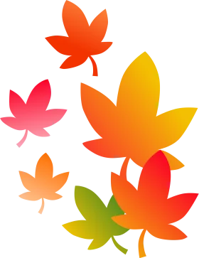 Whimsical Autumn Maple Leaves Clipart - Colorful Fall Season Illustration