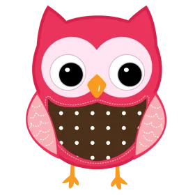 Adorable Pink and Brown Cartoon Owl Clipart for Kids Design