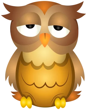 Adorable Sleepy Gradient Owl Clipart - Cute Cartoon Woodland Creature Design