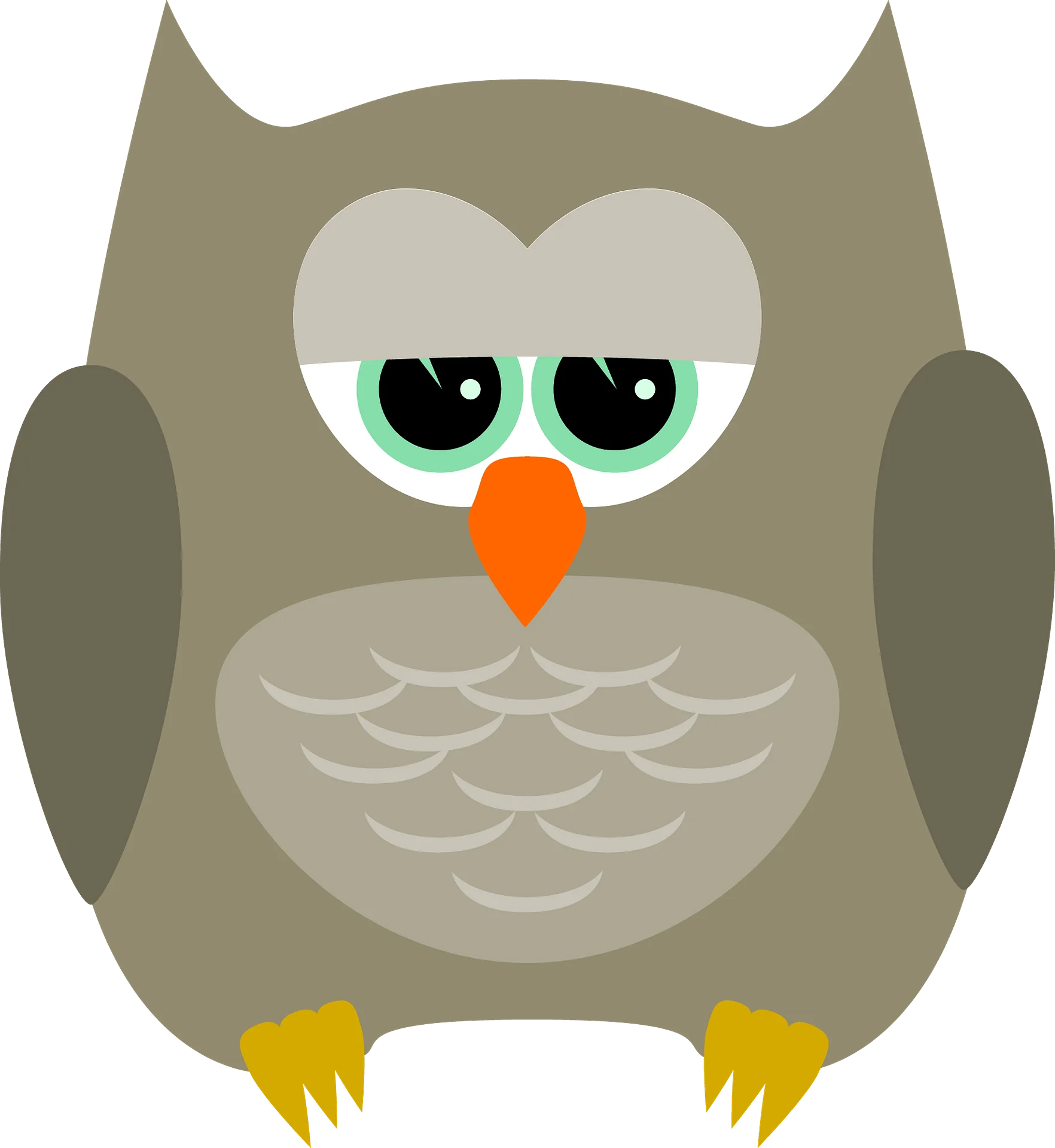 Adorable Whimsical Woodland Owl Clipart with Large Expressive Eyes