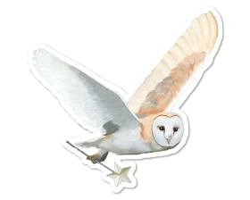 Elegant Barn Owl in Flight Watercolor Clipart Illustration with Soft Feather Textures