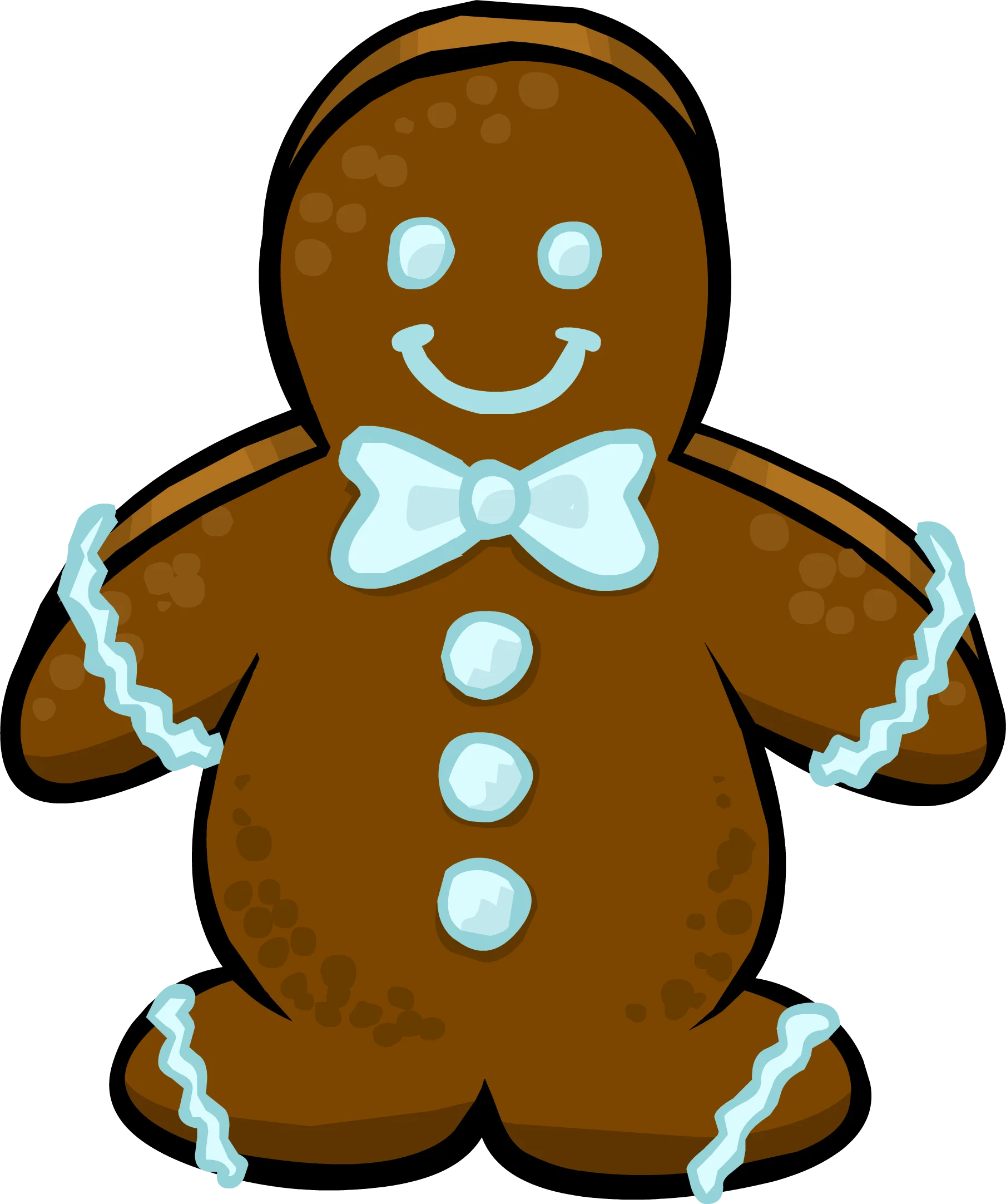 Adorable Brown Gingerbread Man Clipart with Cheerful Frosted Decorations