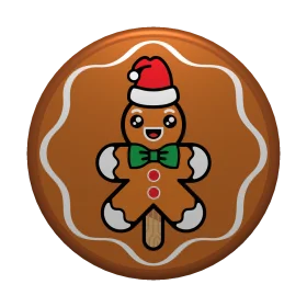 Adorable Christmas Gingerbread Man Clipart with Festive Santa Hat and Bow Tie
