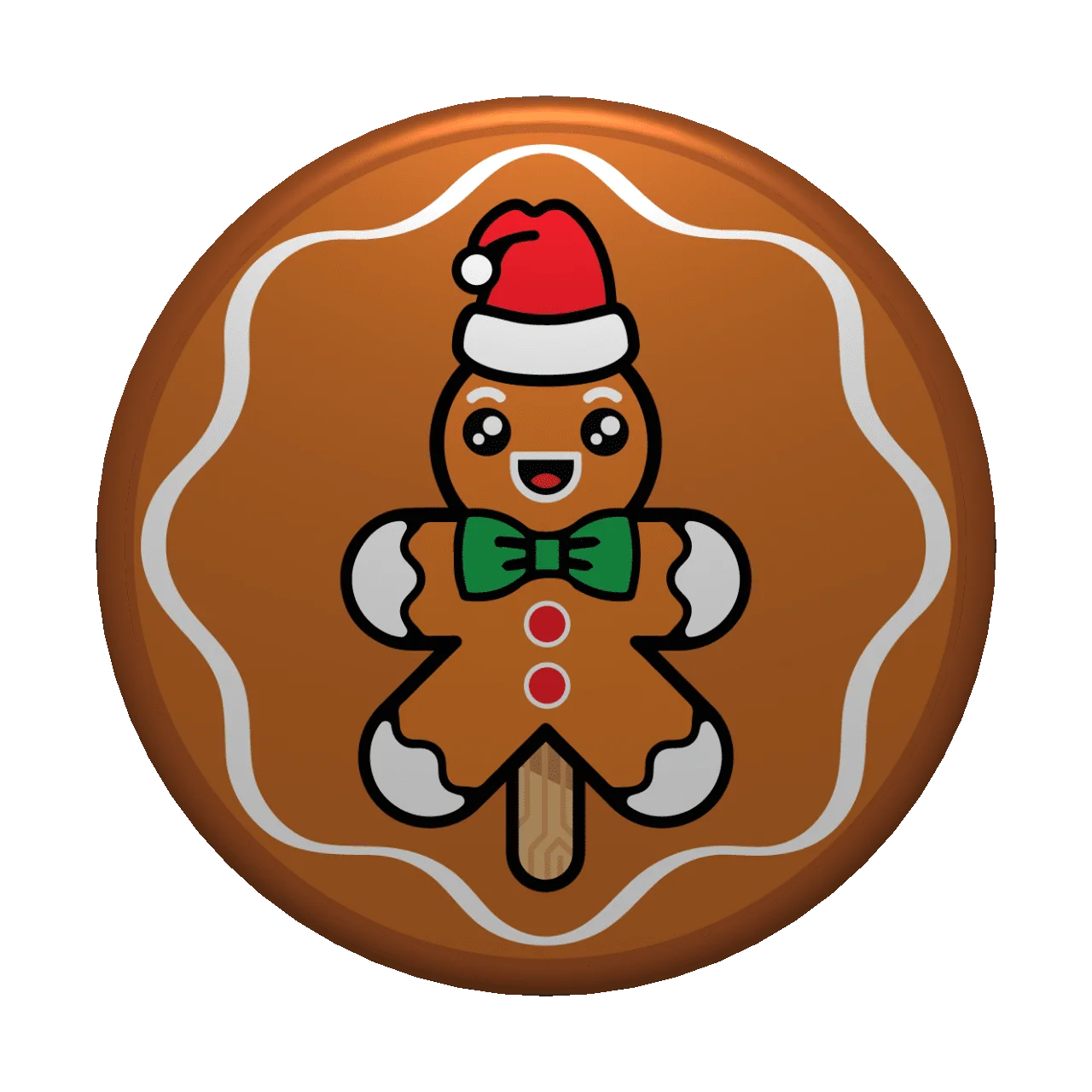 Adorable Christmas Gingerbread Man Clipart with Festive Santa Hat and Bow Tie