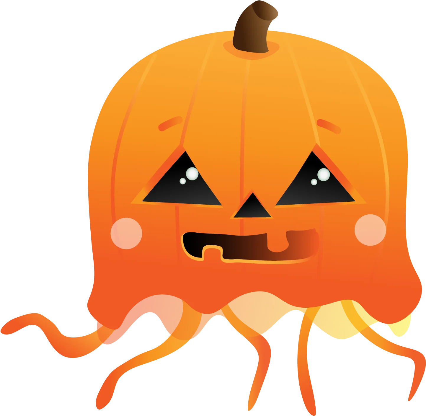 Adorable Whimsical Jack-o-Lantern Clipart with Playful Tentacle-Like Features