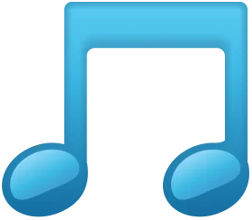 Blue Glossy Musical Note Clipart Symbol for Digital Design Projects
