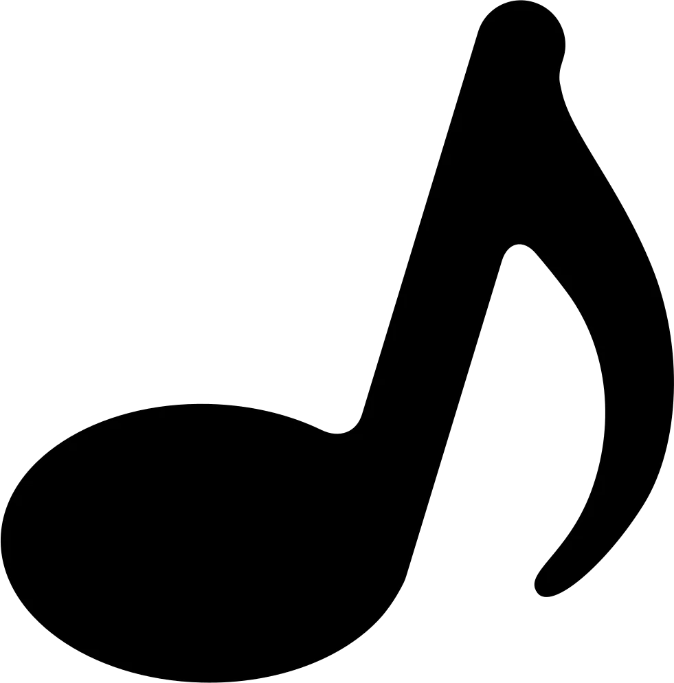 Bold Black Musical Note Clipart Symbol - Artistic Sound Graphic Design Element