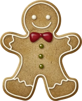 Charming Classic Gingerbread Man Clipart with Festive Holiday Spirit