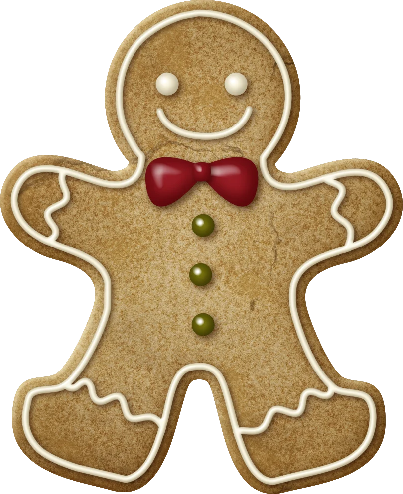 Charming Classic Gingerbread Man Clipart with Festive Holiday Spirit