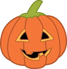 Cheerful Classic Halloween Jack-o'-Lantern Cartoon Clipart Design with Playful Grin