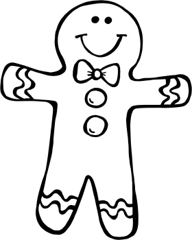 Cheerful Gingerbread Man Clipart - Classic Festive Holiday Cookie Character Design